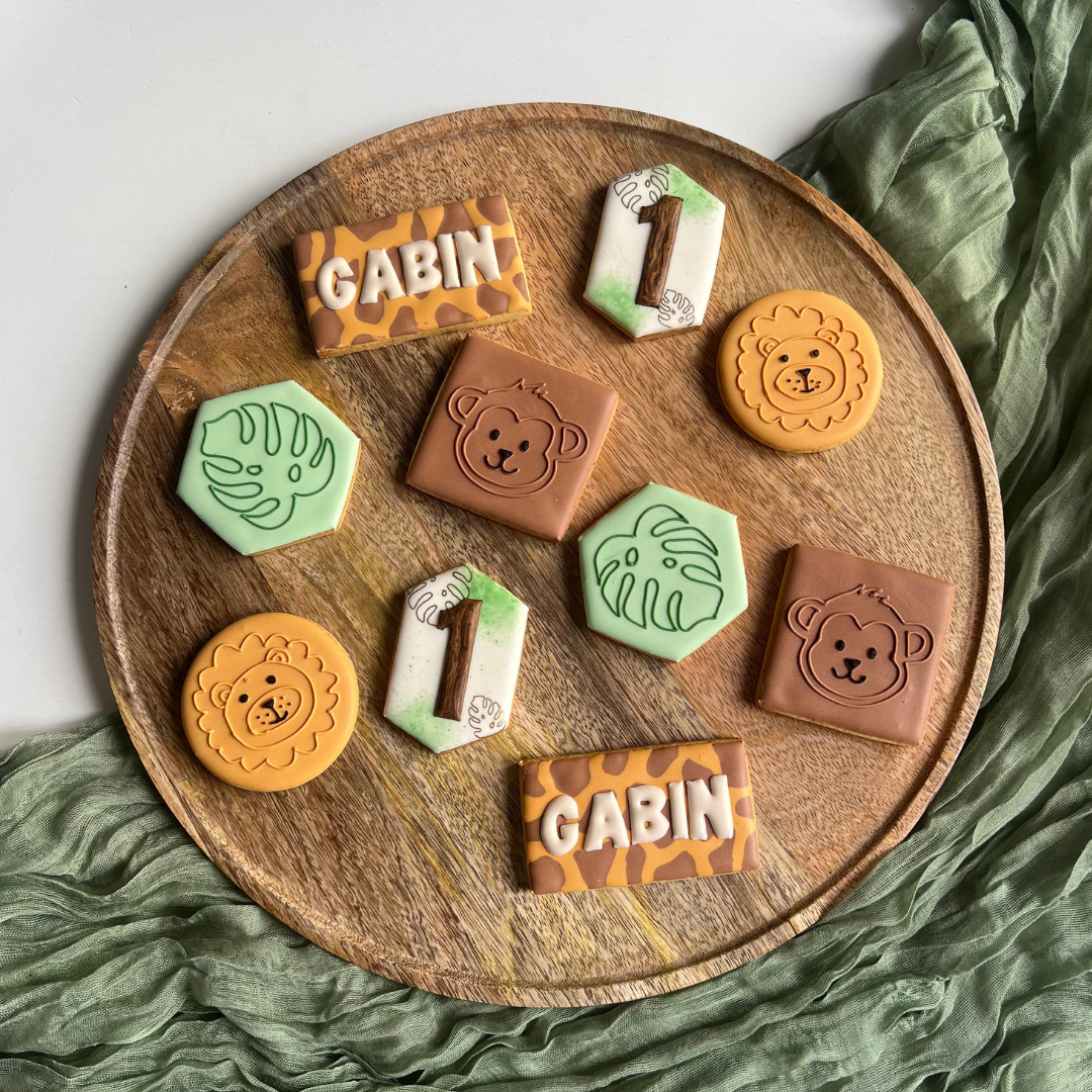 Lot de 5 sablés personnalisés - Jungle