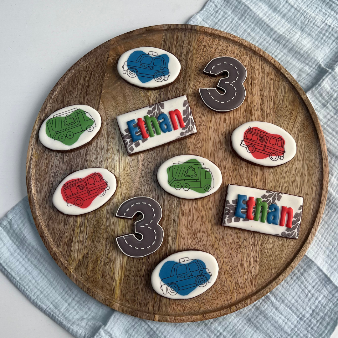 Lot de 5 sablés personnalisés - Véhicules