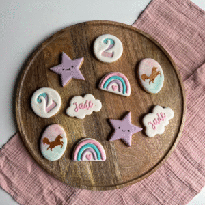 Lot de 5 sablés personnalisés - Arc en ciel