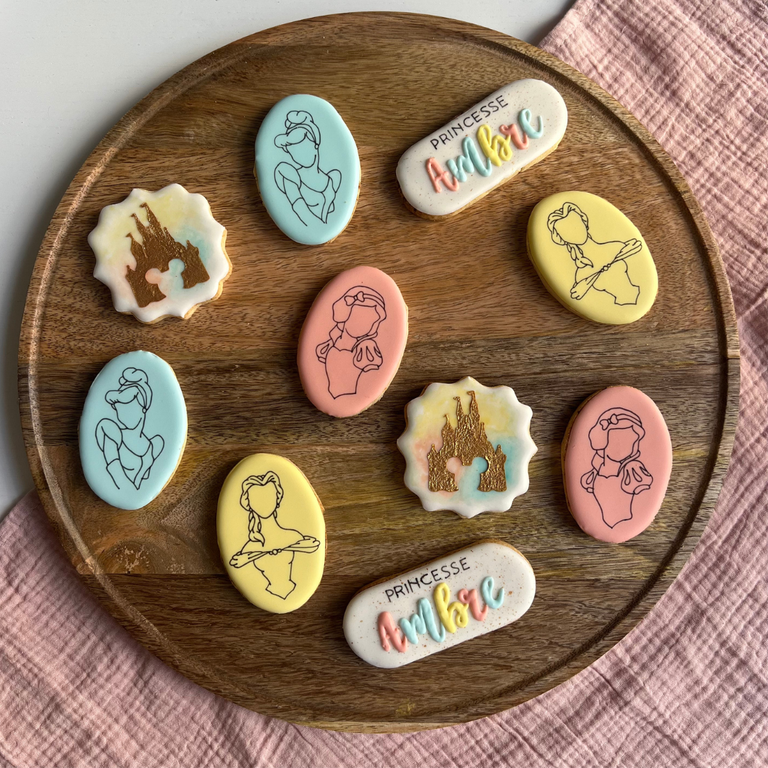 Lot de 5 sablés personnalisés - Princesses